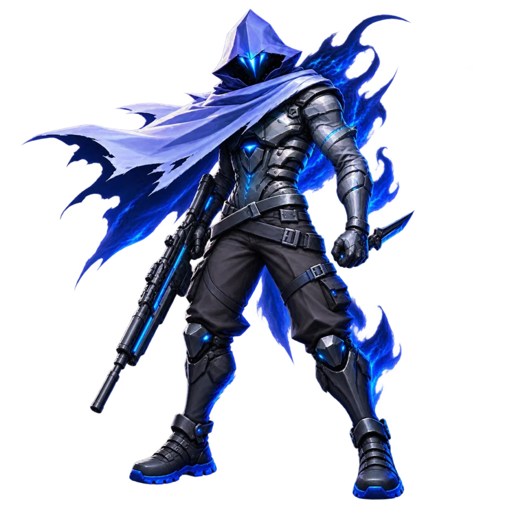 Neon Hooded Cyber Assassin